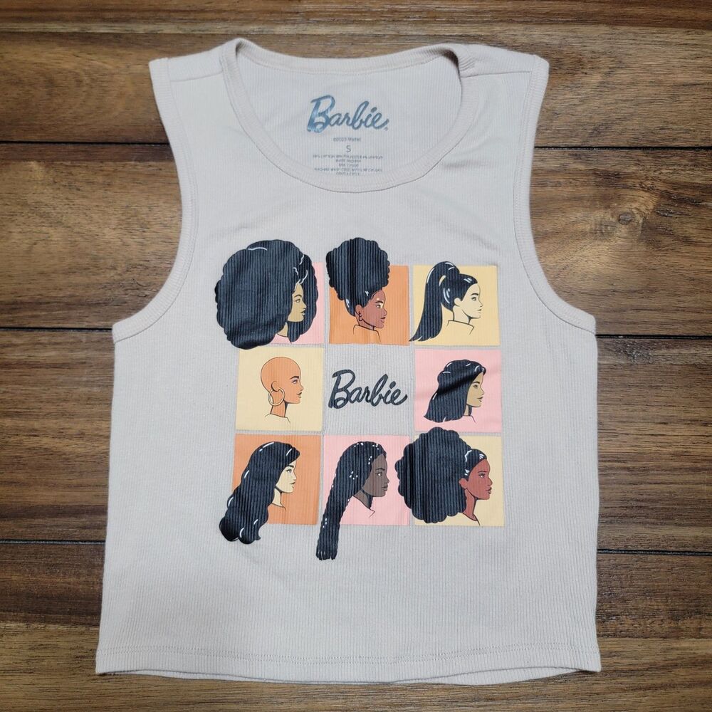 Barbie Ribbed Tan Tank Top - Size Youth Small